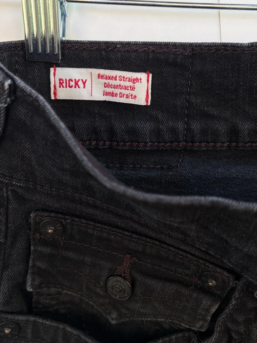 True Religion Section Black Jeans Flap Pocket Skinny Charcoal